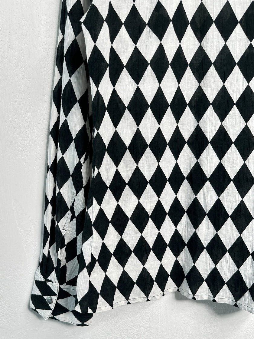 AGNÈS B. - 2000s CRINKLED ZIPPED SHIRT