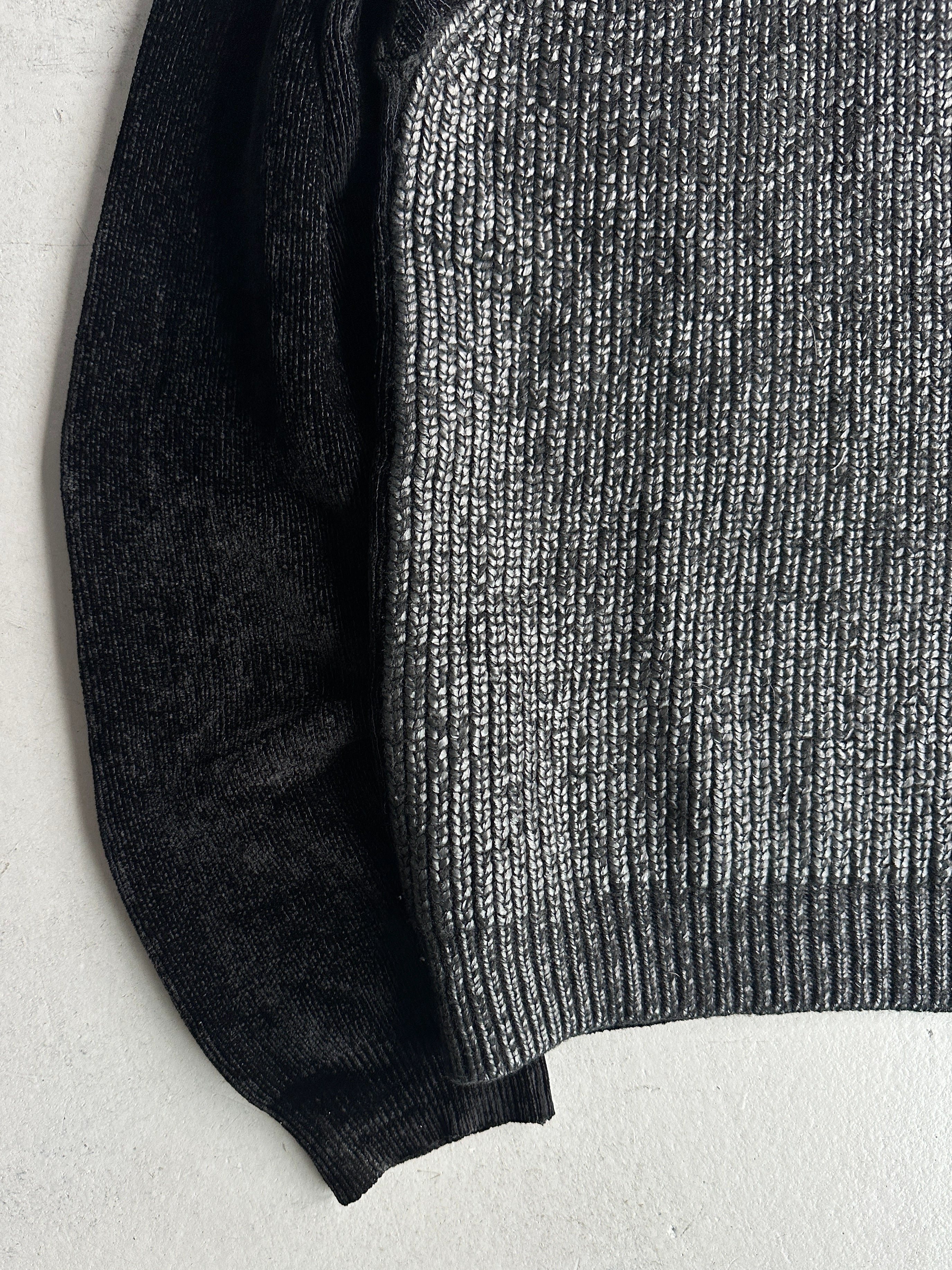 EMPORIO ARMANI - 2000s CHENILLE JUMPER WITH CONTRASTING FRONT AND HOOD