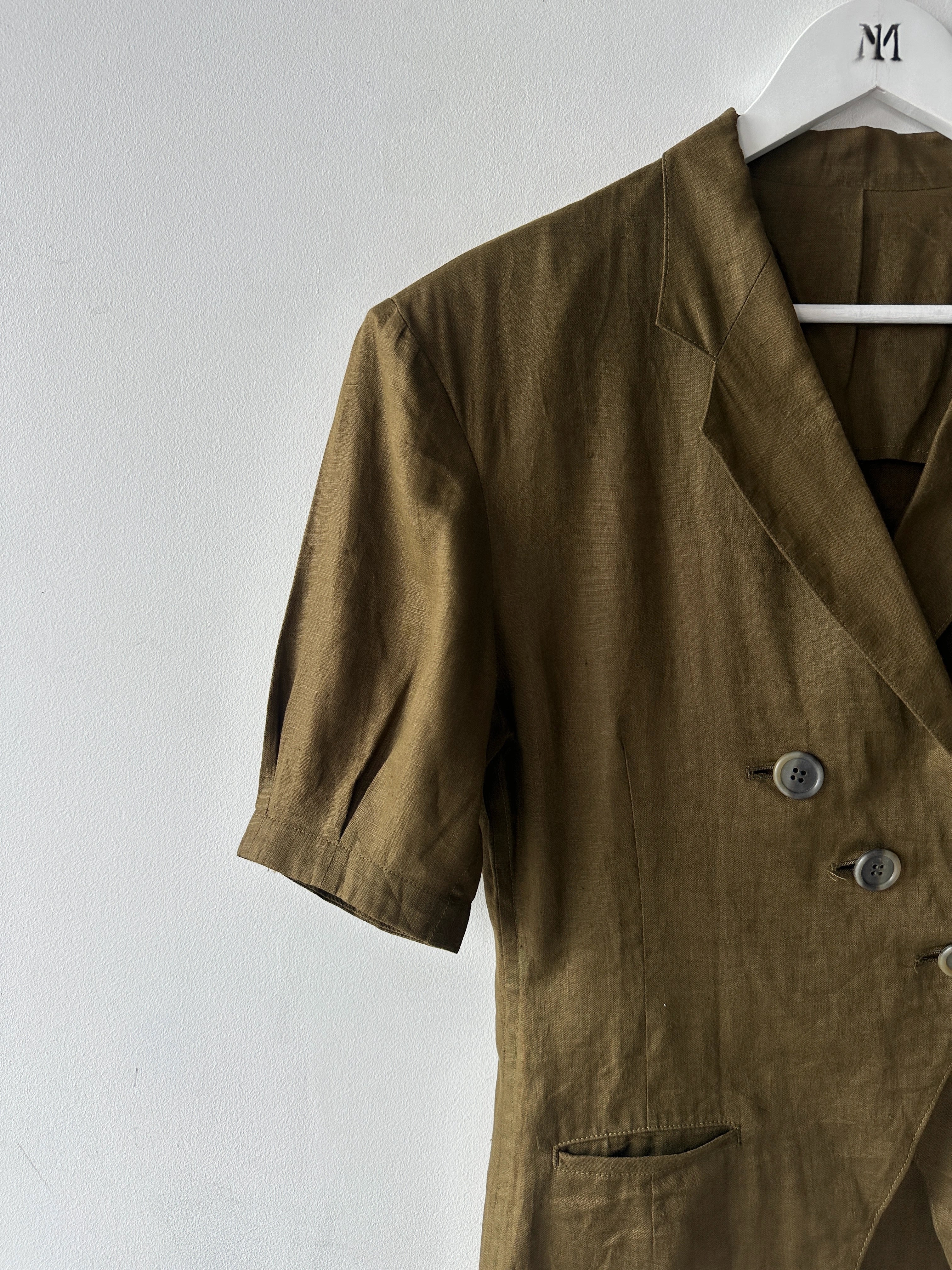 YOHJI YAMAMOTO Y'S - 1980s LINEN BLAZER WITH PUFFED SLEEVES