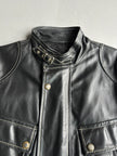 1980s FUNNEL NECK MULTI POCKET LEATHER JACKET