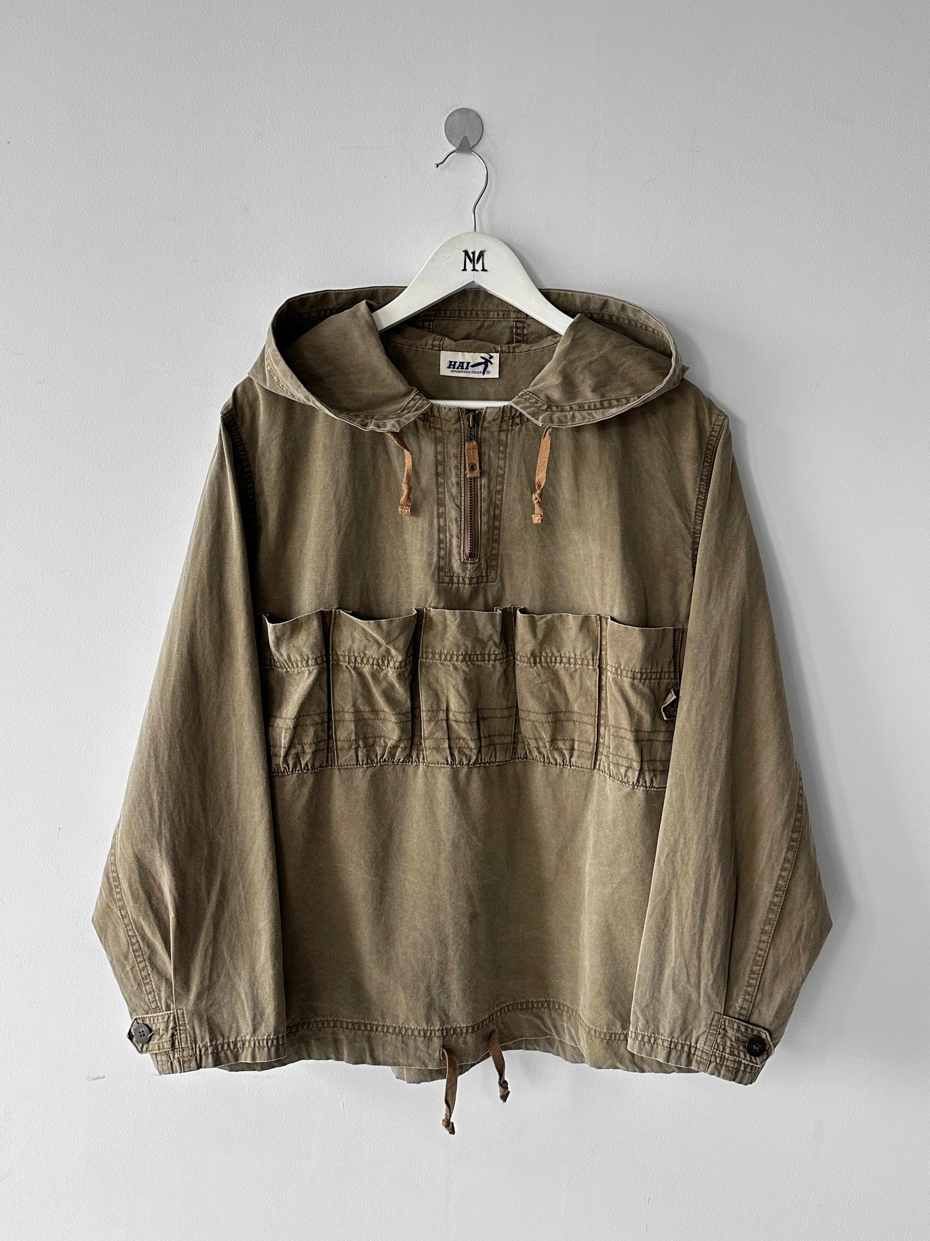 ISSEY MIYAKE HAI - 1980s COTTON HOODIE WITH FRONT POCKETS
