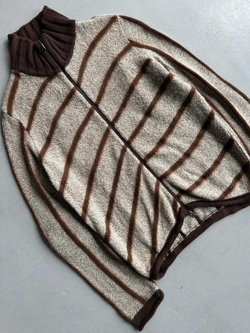 ROBERTO CAVALLI - 2000s OVERSIZED ZIPPED KNIT JUMPER