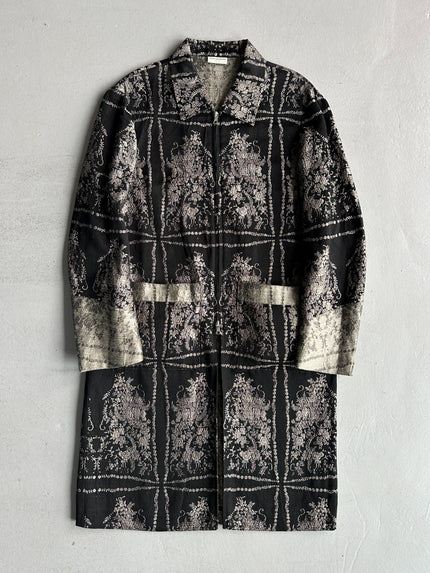 DRIES VAN NOTEN - 2000s METALLIC JACQUARD FLORAL COAT