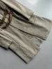 COP COPINE - 2000s RELAXED TEXTURED COAT WITH CROSSED DOUBLE LEATHER BELT