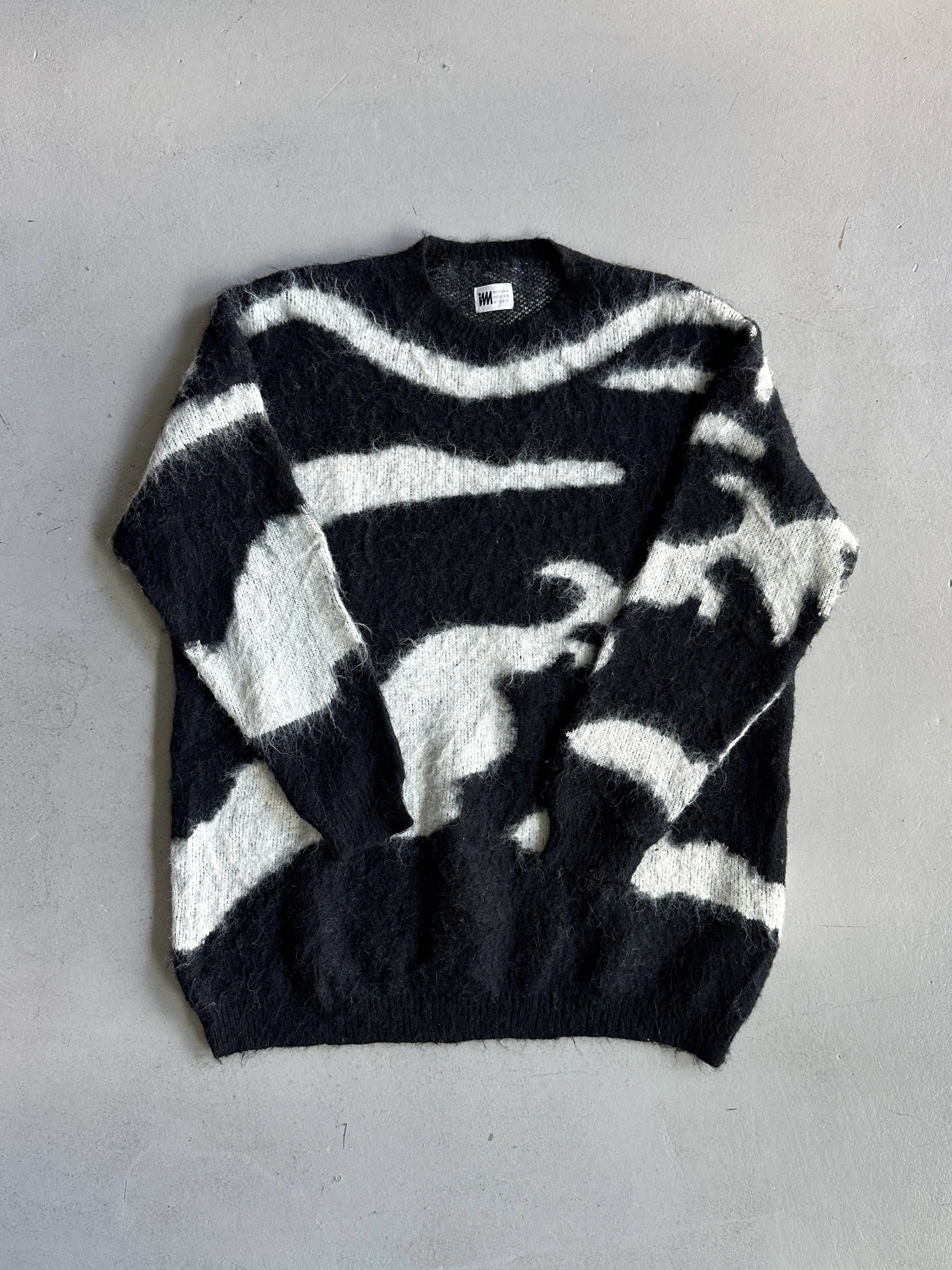 ISSEY MIYAKE - 1980s CREW NECK FUZZY WOOL OVERSIZED JUMPER