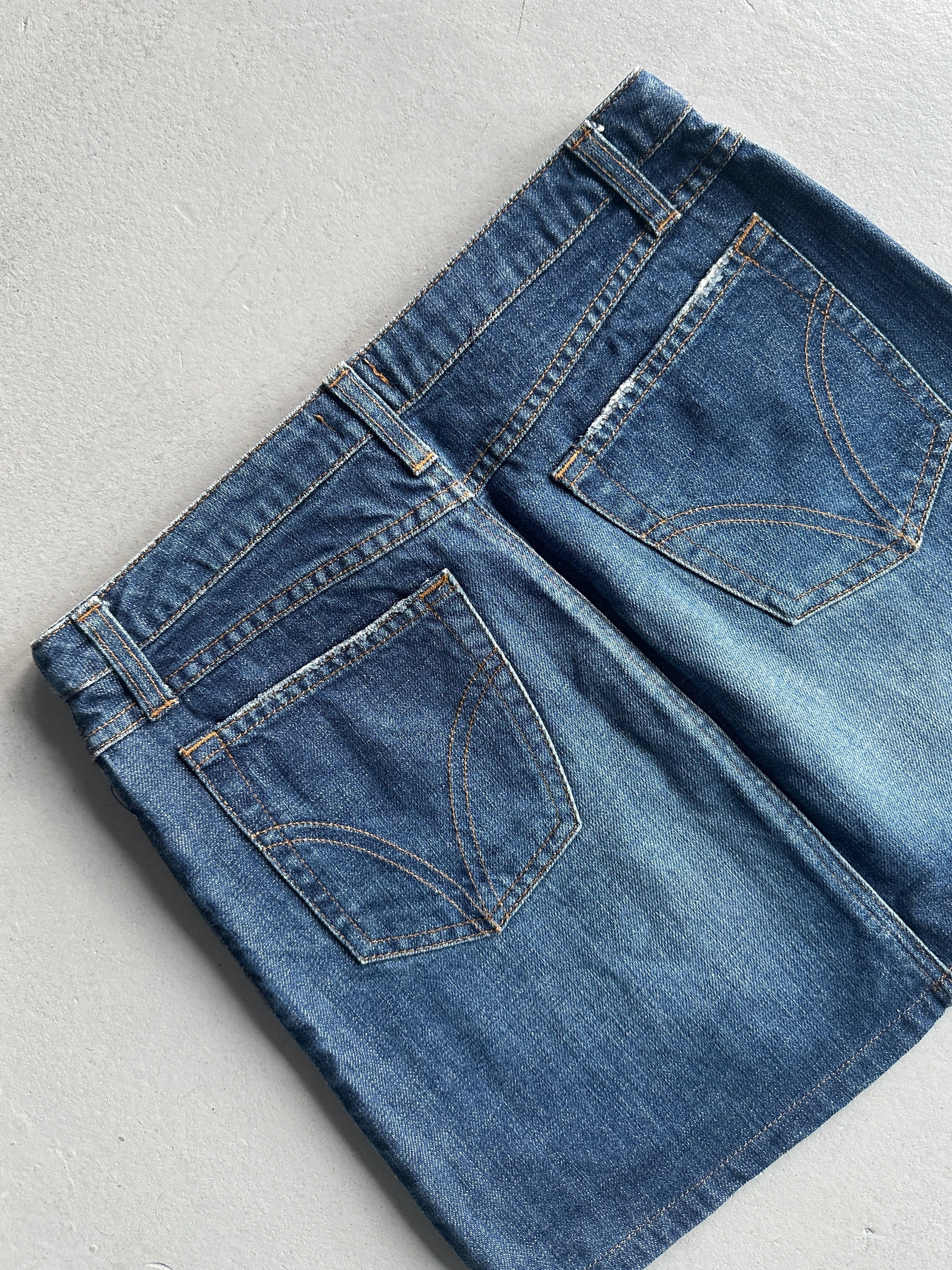 DOLCE & GABBANA - 1990s DENIM MINI SKIRT WITH FLUO DETAILS