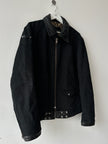 ANDREW MACKENZIE - early 2000s BIKER JACKET WITH LEATHER DETAILS