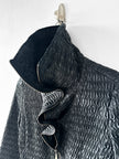 EMPORIO ARMANI - F/W 2009 TEXTURED JACKET WITH RUFFLED COLLAR AND ZIP DETAILS