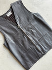 1990s PANELED LEATHER VEST GILET