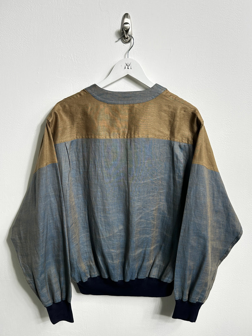 ITALIAN LABEL 1980s LINEN BLOUSON JACKET
