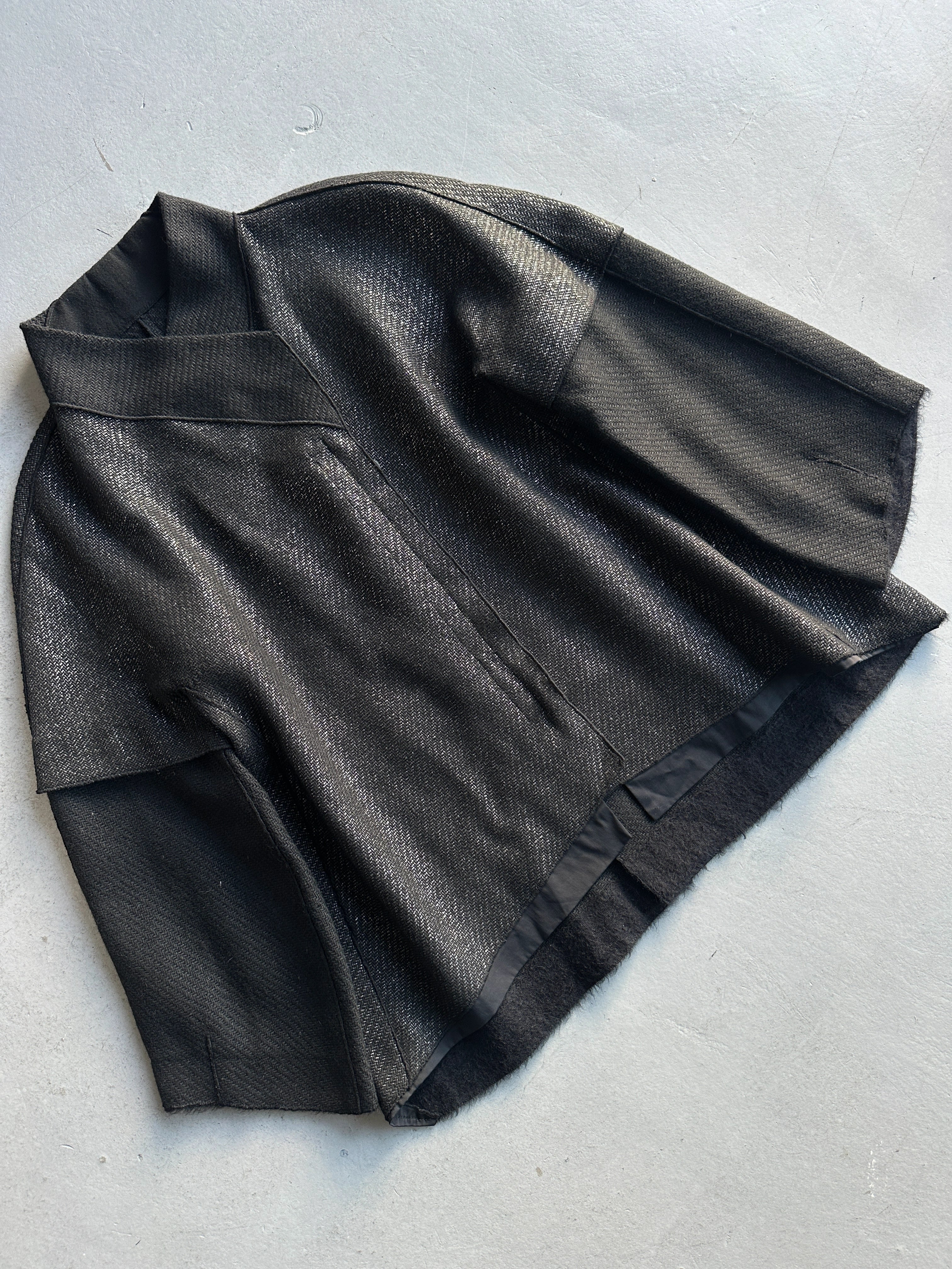 MARITHÉ + FRANÇOIS GIRBAUD - 2000s KIMONO ZIPPED CARDIGAN  WITH LAYERED SLEEVE