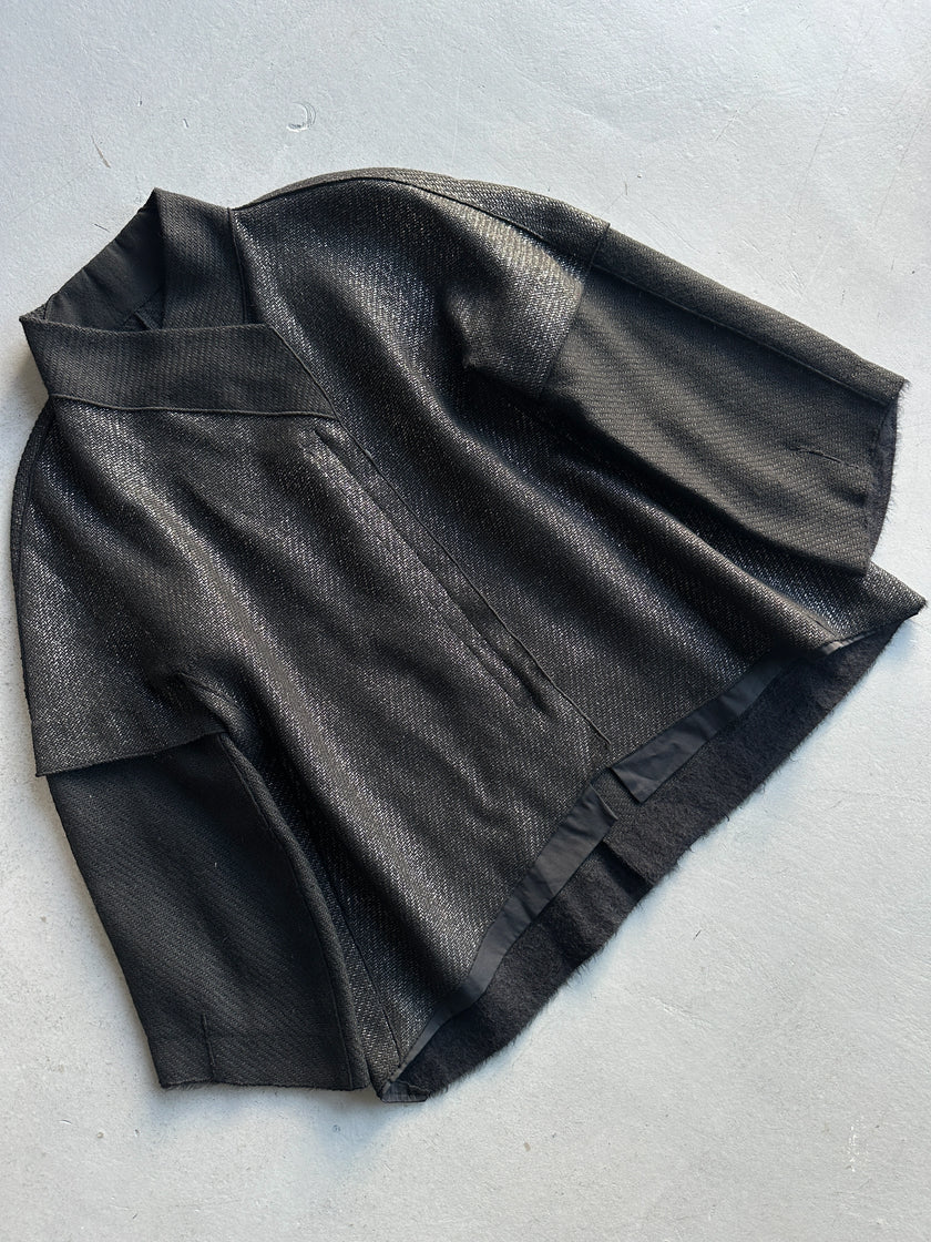 MARITHÉ + FRANÇOIS GIRBAUD - 2000s KIMONO ZIPPED CARDIGAN  WITH LAYERED SLEEVE