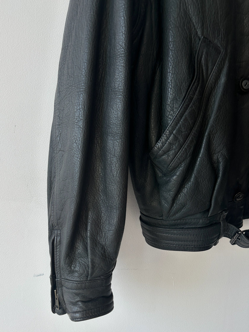 LES MILLÉSIMES DE MARITHÉ & FRANÇOIS GIRBAUD - early 1990s LEATHER BOMBER JACKET