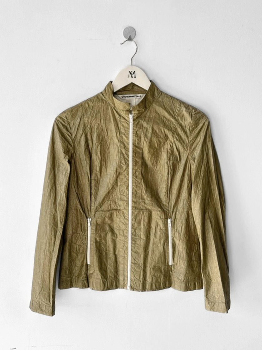 VIVIENNE TAM - S/S 1999 PAPER TEXTURE CRINKLED LIGHT JACKET