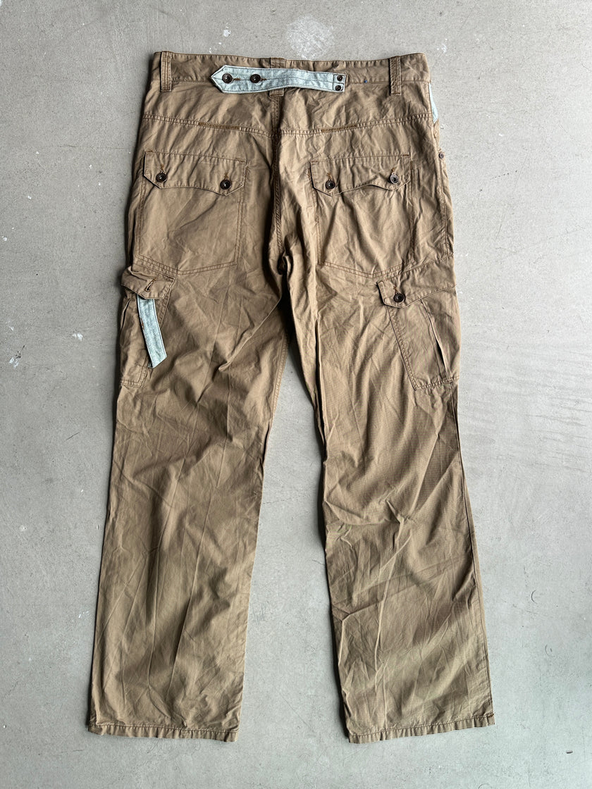2000s CARGO TROUSERS WITH DENIM DETAILS