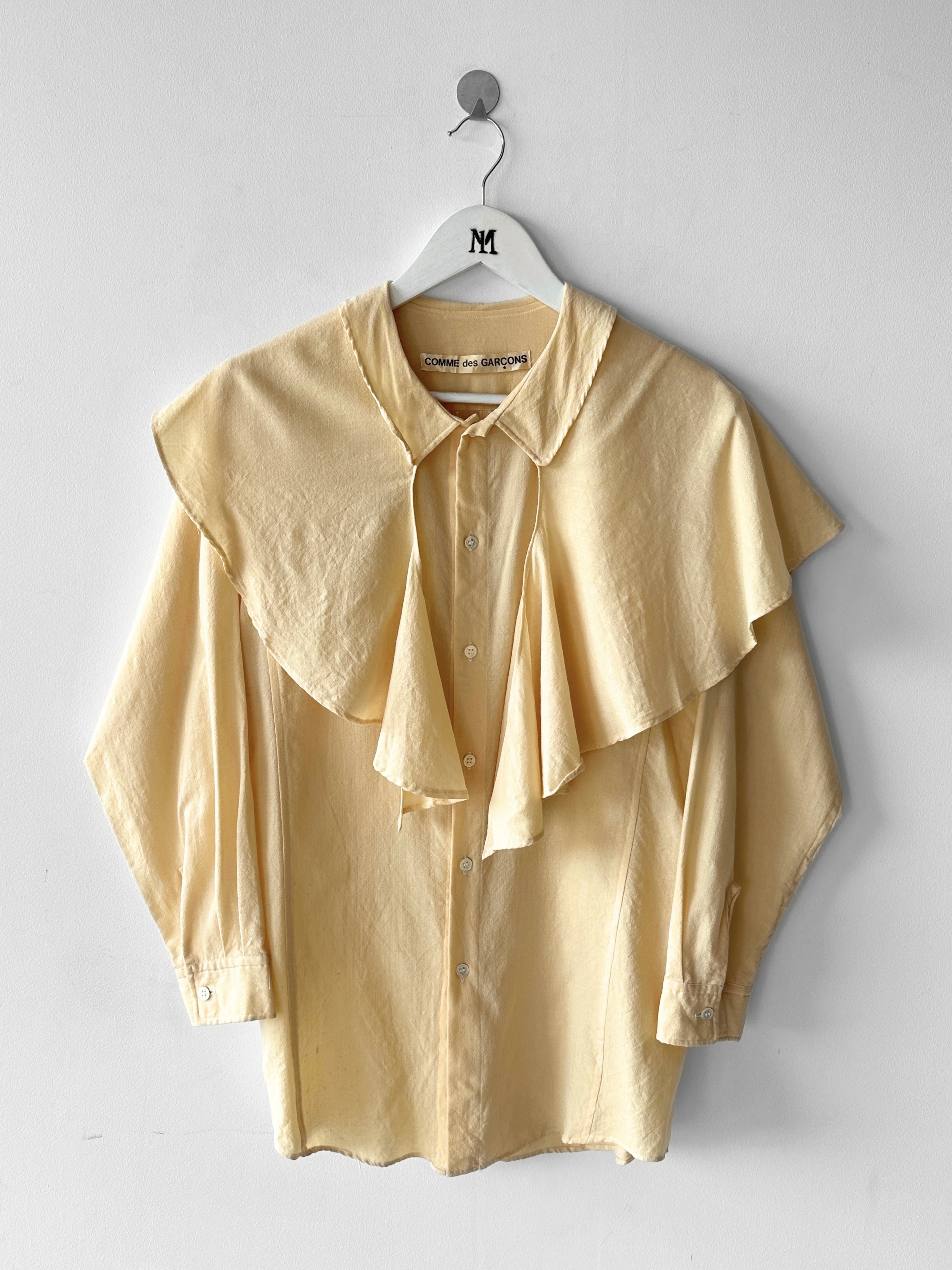 COMME DES GARÇONS -1980s ASYMMETRIC CAPE OVERLAY SHIRT