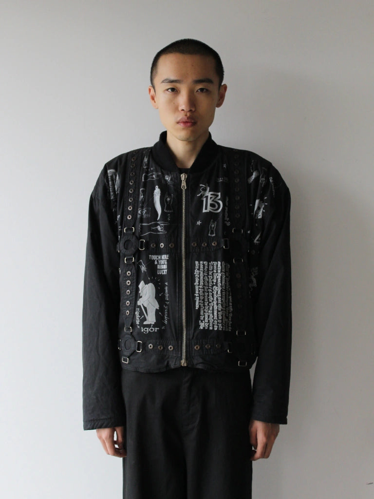 CALUGI E GIANNELLI 1980s LUCKY SYMBOLS BOMBER JACKET