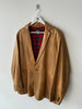 DOLCE & GABBANA - early 2000s DISTRESSED LEATHER BLAZER WITH TARTAN LINING