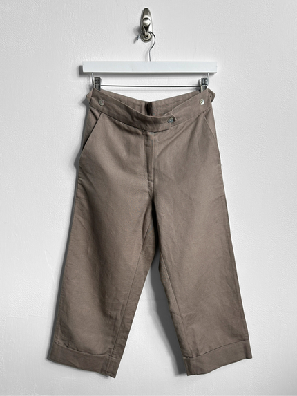 1990s LINEN CROPPED TROUSERS