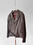 EMPORIO ARMANI 1980s BELTED AVIATIOR LEATHER JACKET