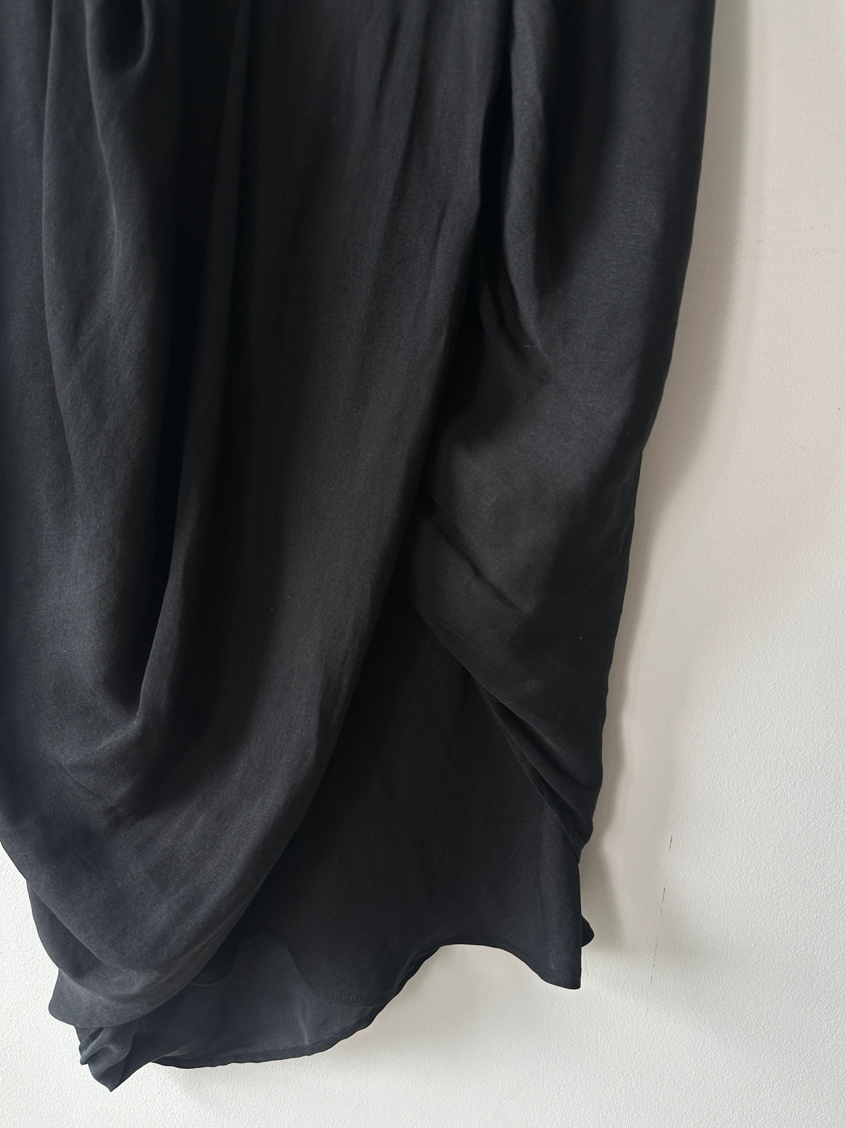 COP COPINE - 2000s ASYMMETRIC SATIN DRESS WITH CHAIN NECKLINE