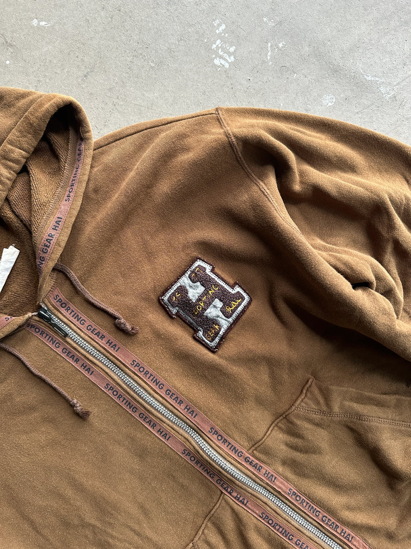 ISSEY MIYAKE HAI SPORTING GEAR - 1980s ZIPPED HOODED SWEATER