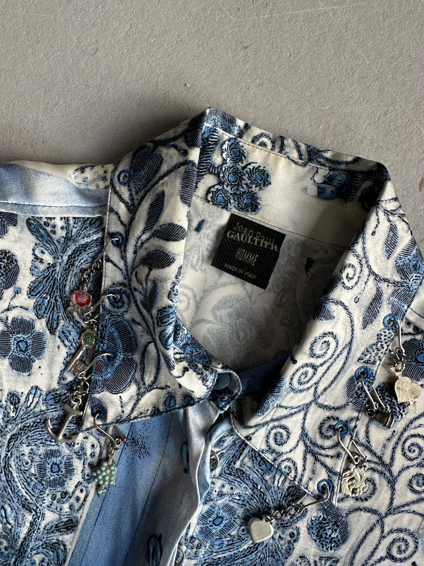 JEAN PAUL GAULTIER - S/S 2003 MATADOR ROSARY BIJOU METAL CHARM LONG SLEEVE SHIRT