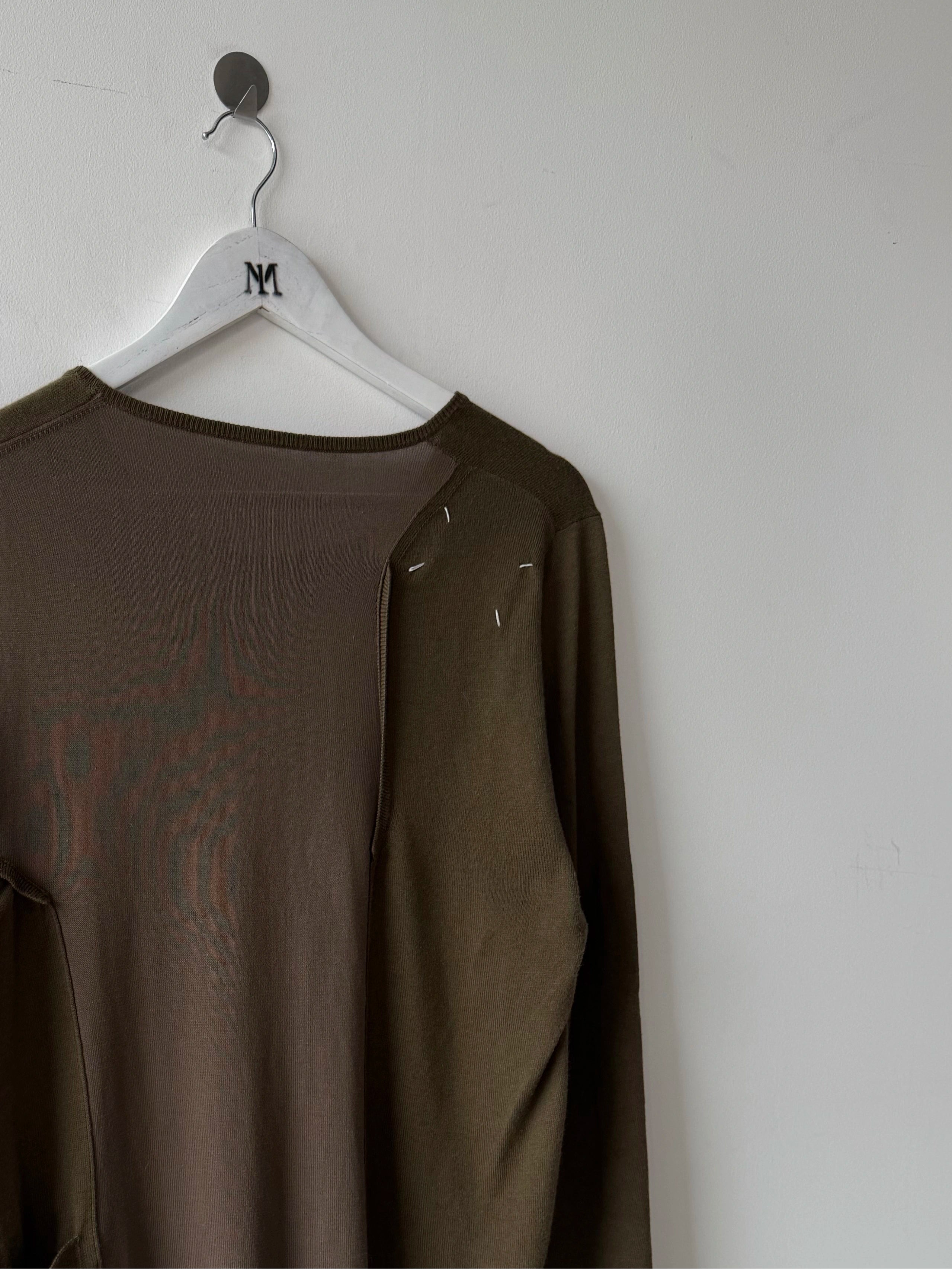 MARTIN MARGIELA - S/S 2017 DECONSTRUCTED SOFT KNIT JUMPER WITH SIDE BUTTONS