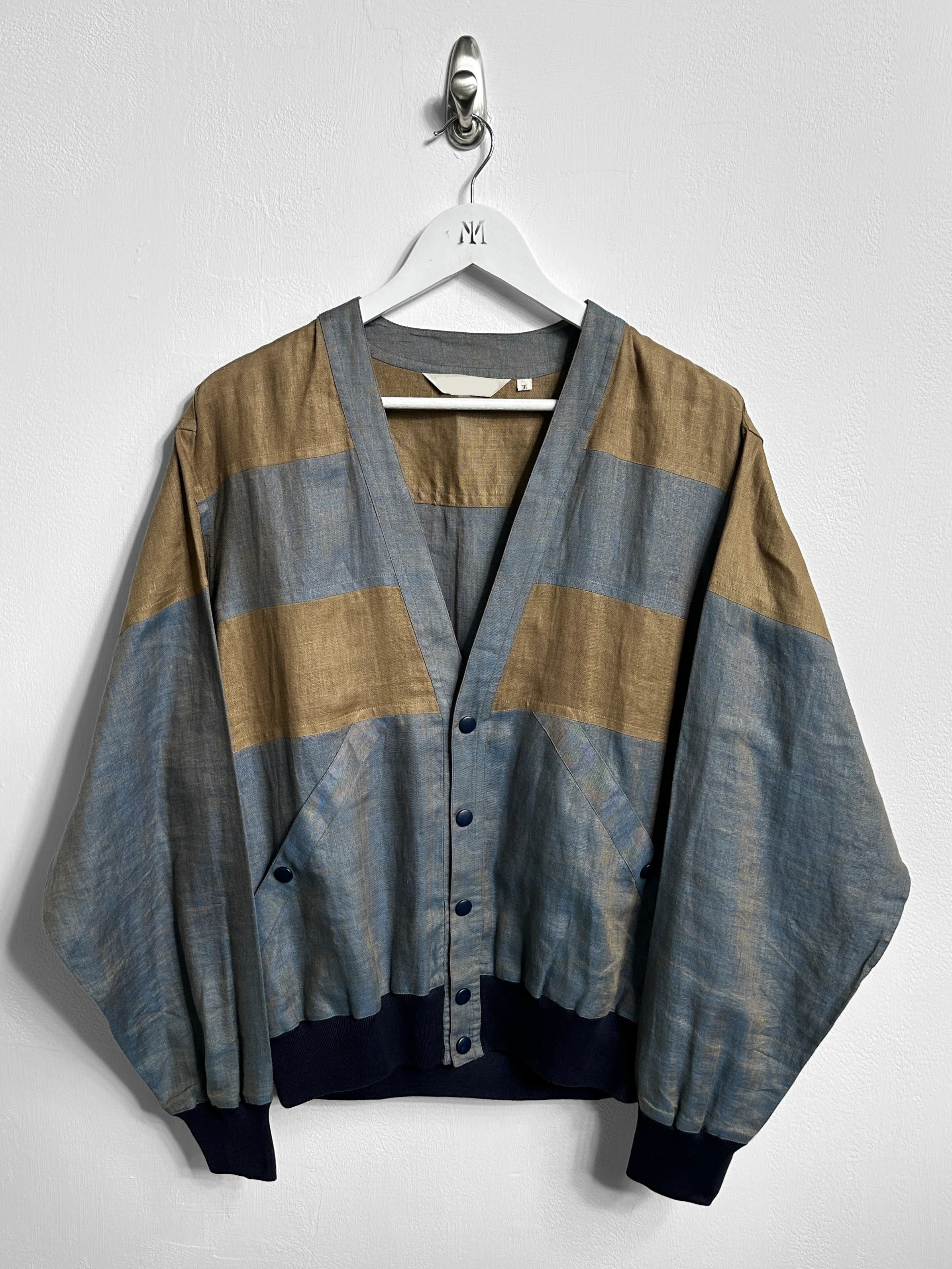 ITALIAN LABEL 1980s LINEN BLOUSON JACKET