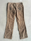 DOLCE & GABBANA - 1990s CORDUROY STRAIGHT LEG TROUSERS WITH LEATHER DETAILS