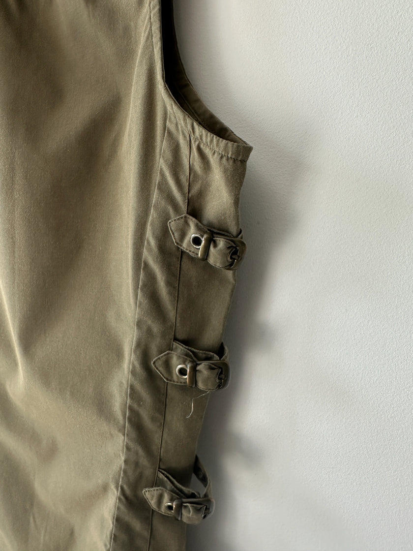 DANIELE ALESSANDRINI - early 2000s VEST SHIRT WITH SIDE BUCKLE STRAPS