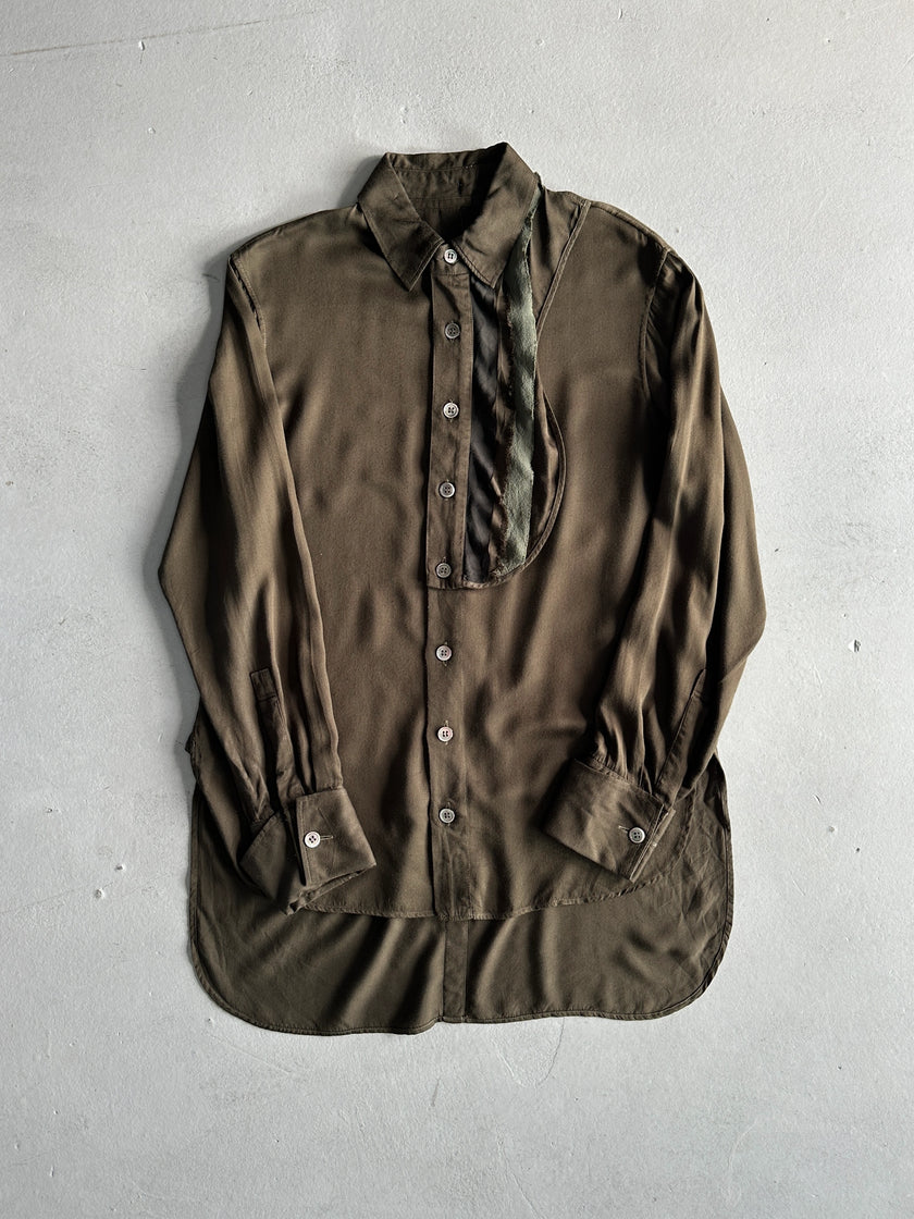 YOHJI YAMAMOTO Y'S - S/S 2001 ASYMMETRICAL SHIRT WITH DETACHABLE DETAIL AT COLLAR