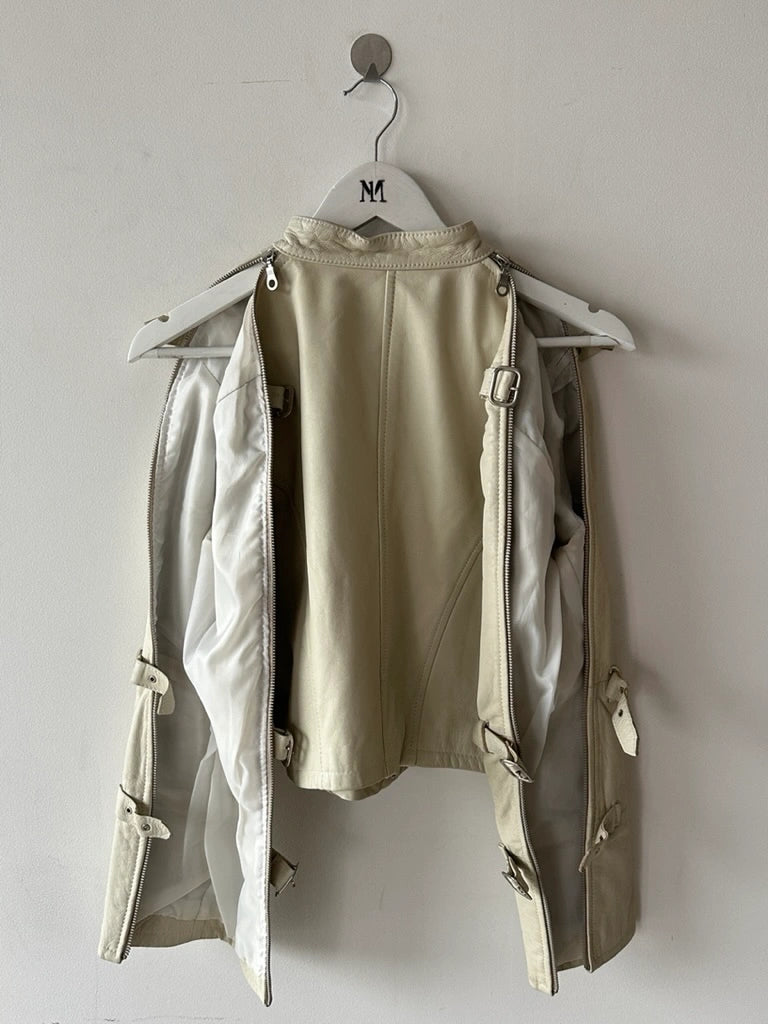 2000s CROP FIT BIKER LEATHER JACKET