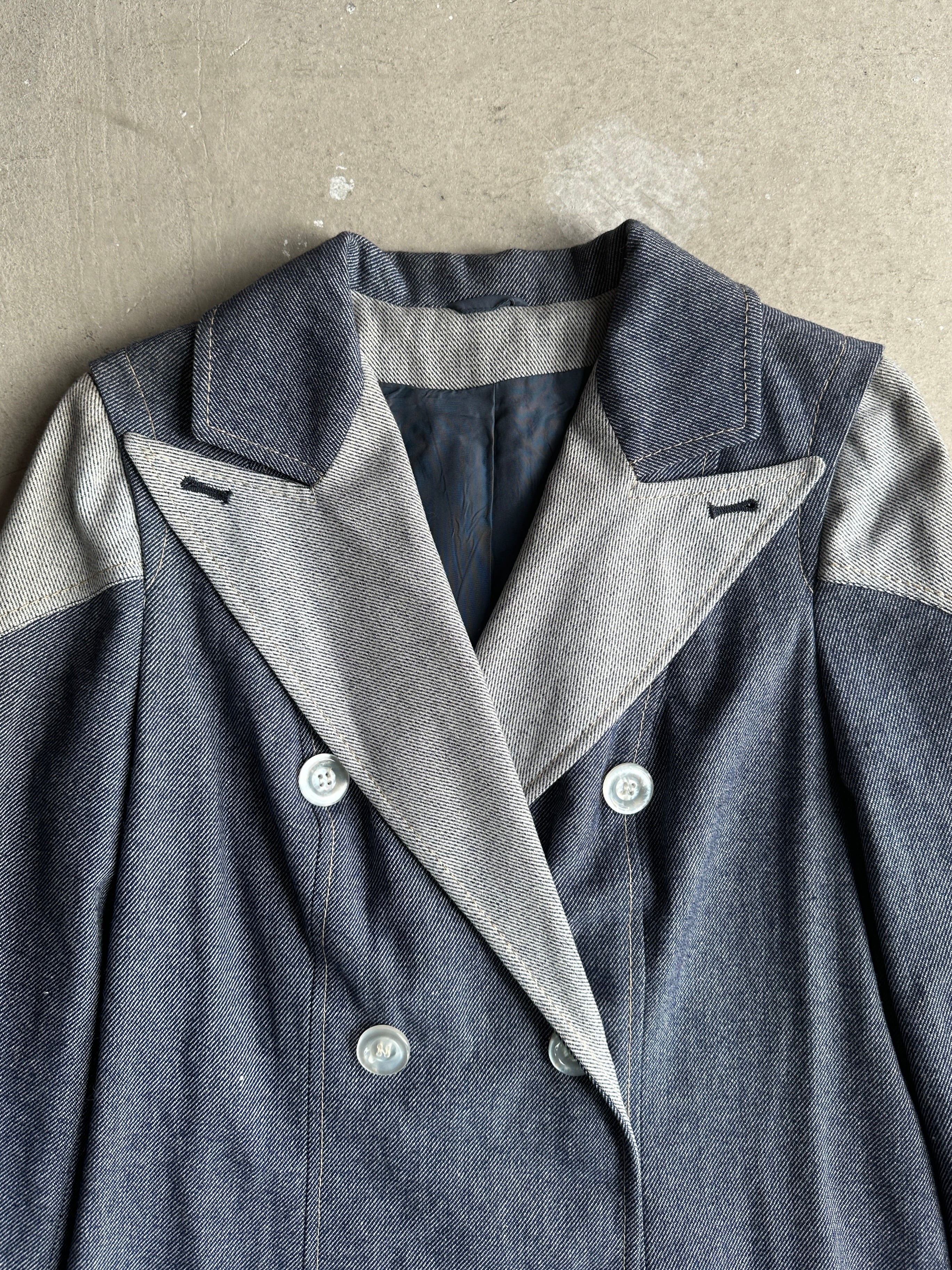 1980s DOUBLE-BREASTED DENIM TRENCH COAT