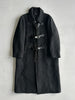 COMME DES GARÇONS TRICOT - A/W 1992 WOOL COAT WITH LEATHER FRONT STRINGS