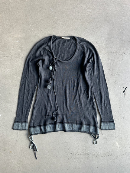 MARITHÉ + FRANÇOIS GIRBAUD - 1990s ROUND NECK KNIT LONG SLEEVE TOP