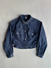 CLAUDE MONTANA - 1990s DECONSTRUCTED CROP FIT JACKET WITH STAR STUDS