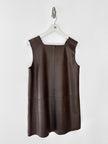 ITALIAN LABEL - 1990s LEATHER DUNGAREE DRESS