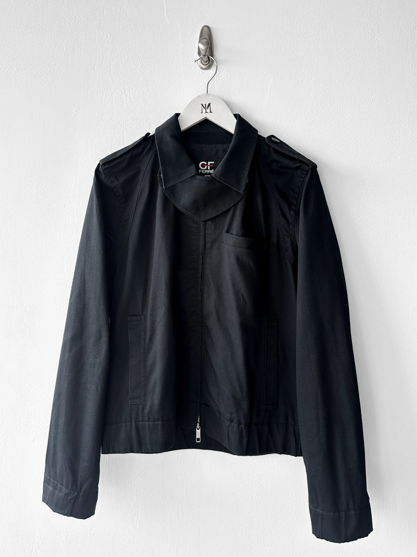 GIANFRANCO FERRÉ - S/S 2008 STRAIGHT FIT JACKET WITH OVERSIZED THROAT FLAP