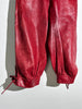 CERRUTI - 1980s CROPPED LEATHER TROUSERS WITH ANKLE TIE DETAILS