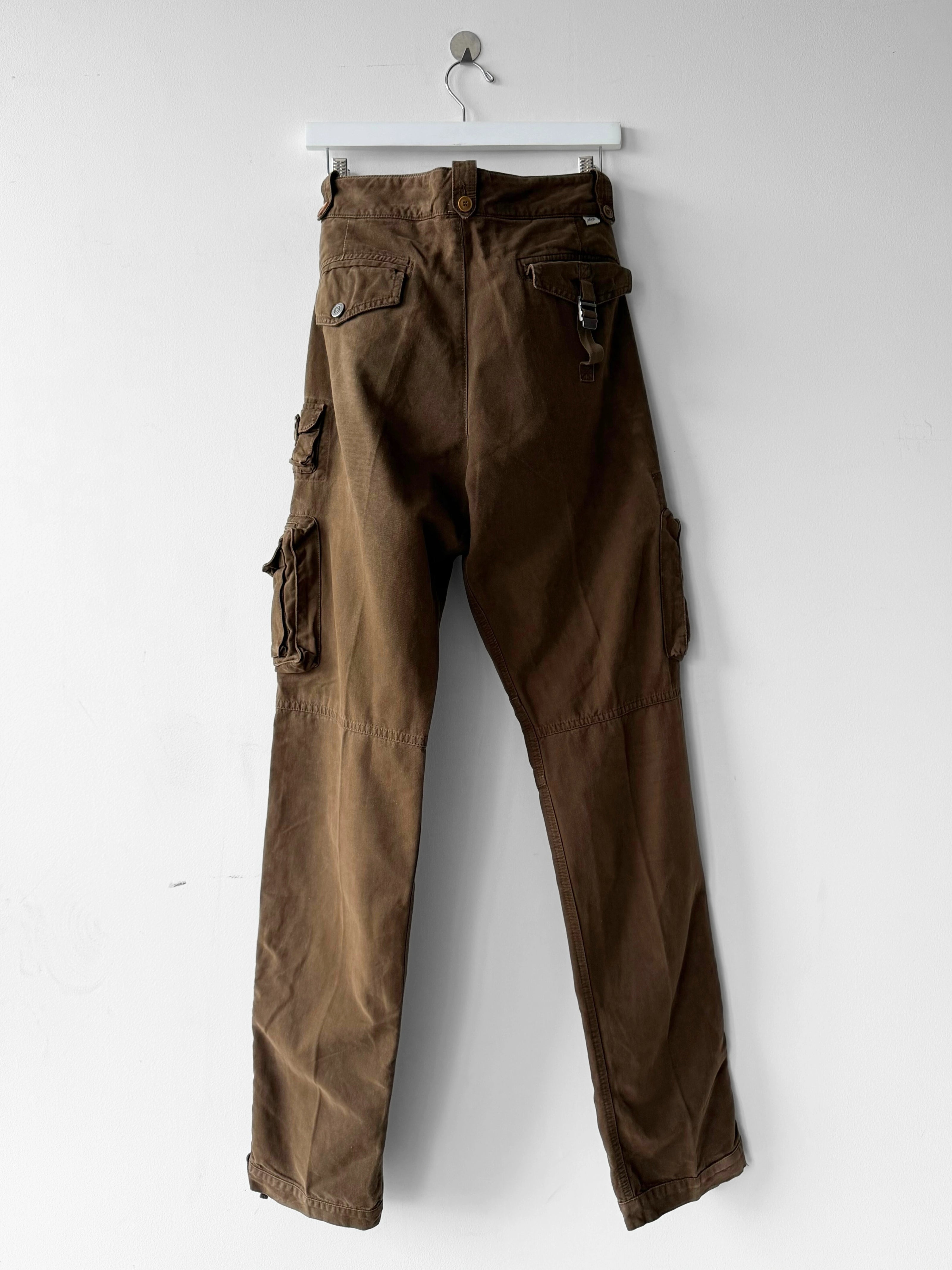 CERRUTI 1881 - 1980s DISTRESSED CARGO TROUSERS