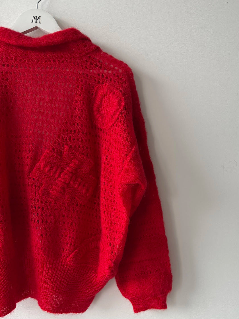 KANSAI YAMAMOTO - 1980s OPEN BACK BOXY FIT KNIT JUMPER