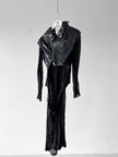 JUNYA WATANABE A/W 2007 ASYMMETRICAL LACE DRESS WITH BIKER JACKET
