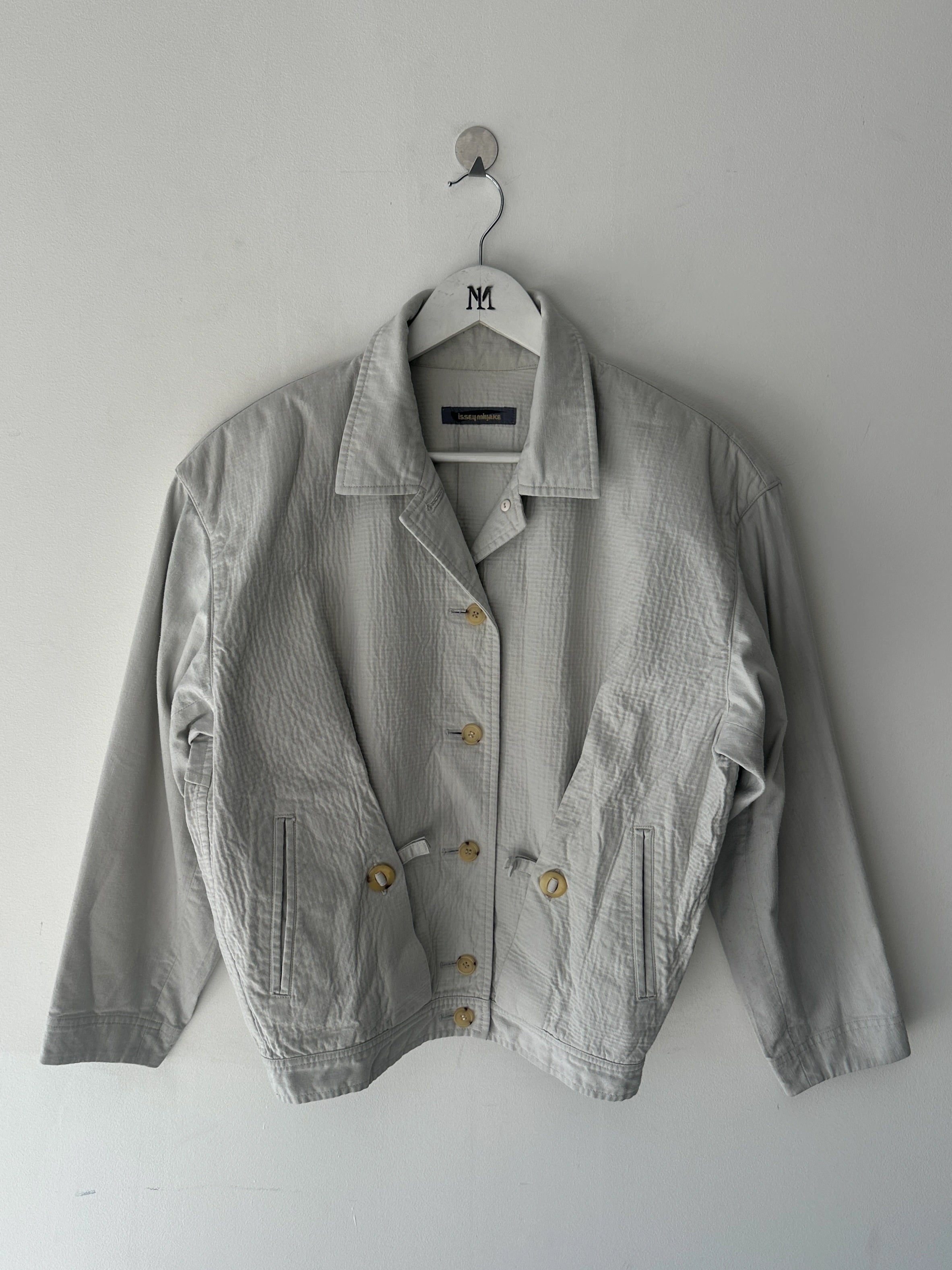 ISSEY MIYAKE - 1980s TEXTURED COTTON BOMBER JACKET