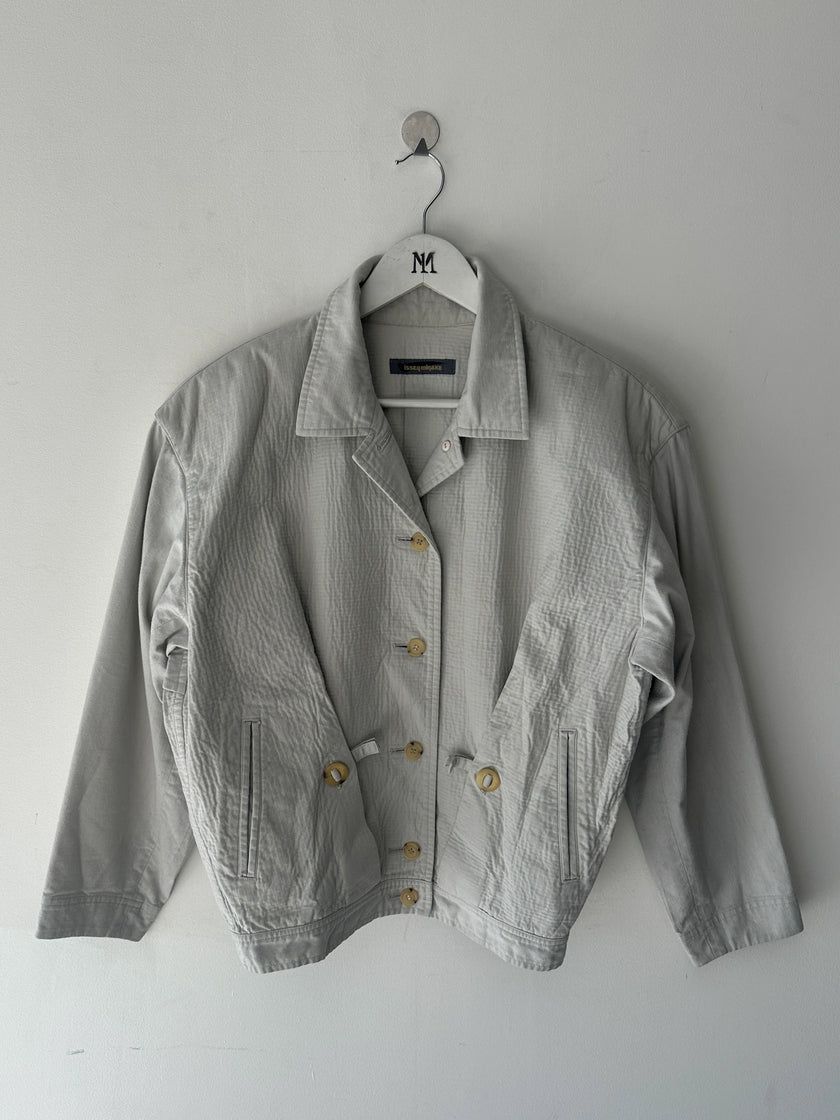 ISSEY MIYAKE - 1980s TEXTURED COTTON BOMBER JACKET