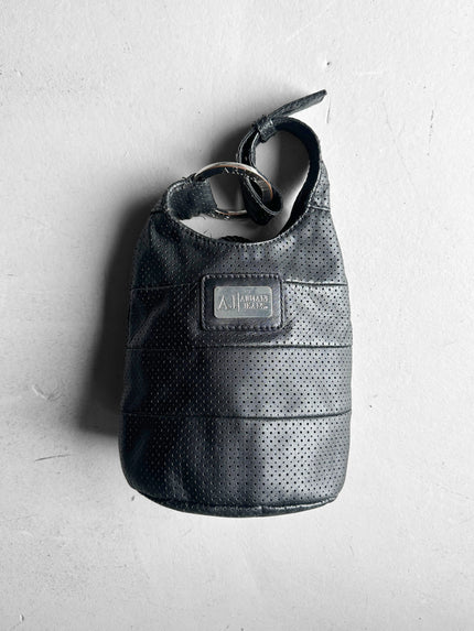 ARMANI JEANS - 2000s PERFORATED LEATHER BUCKET BAG