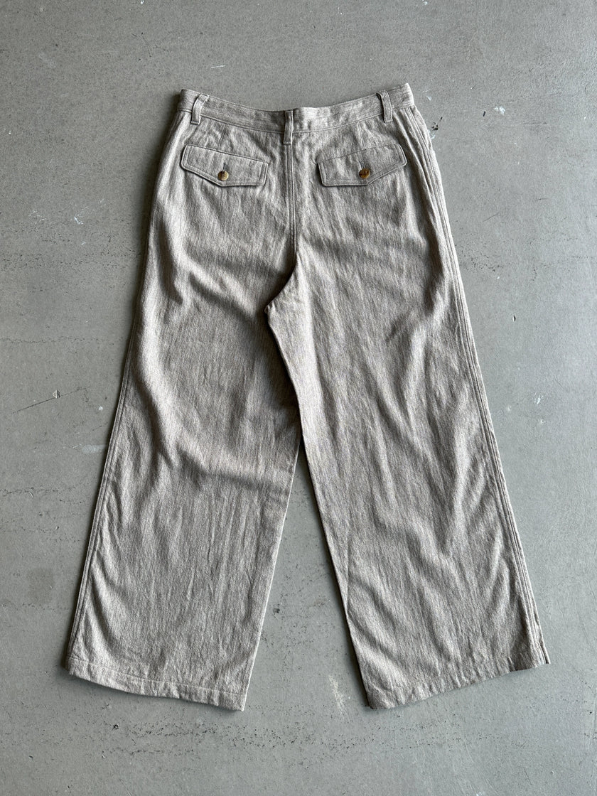 PLANTATION ISSEY MIYAKE - 1990s WIDE LEG WOOL TROUSERS