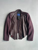 SHARON WAUCHOB - 2000s LEATHER FRONT DRAPED BLAZER