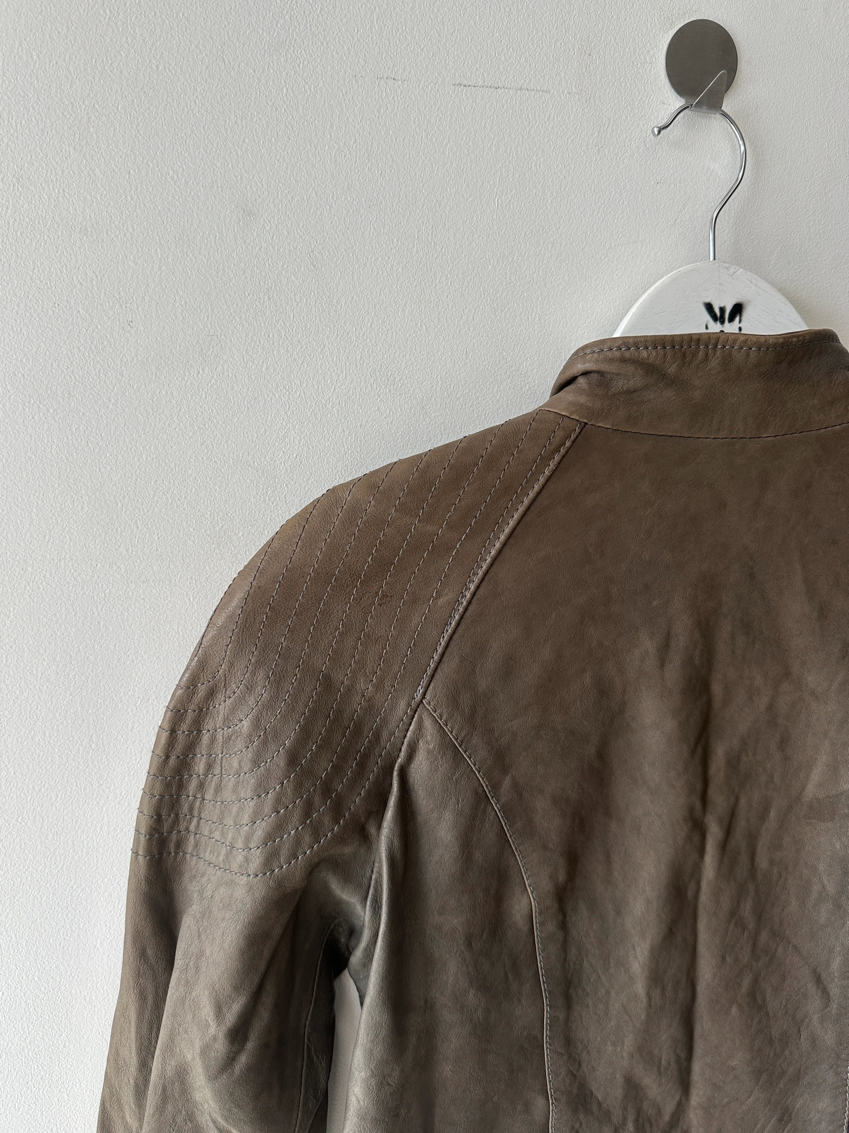 VIVIENNE WESTWOOD - 2000s ASYMMETRIC FRONT LEATHER JACKET