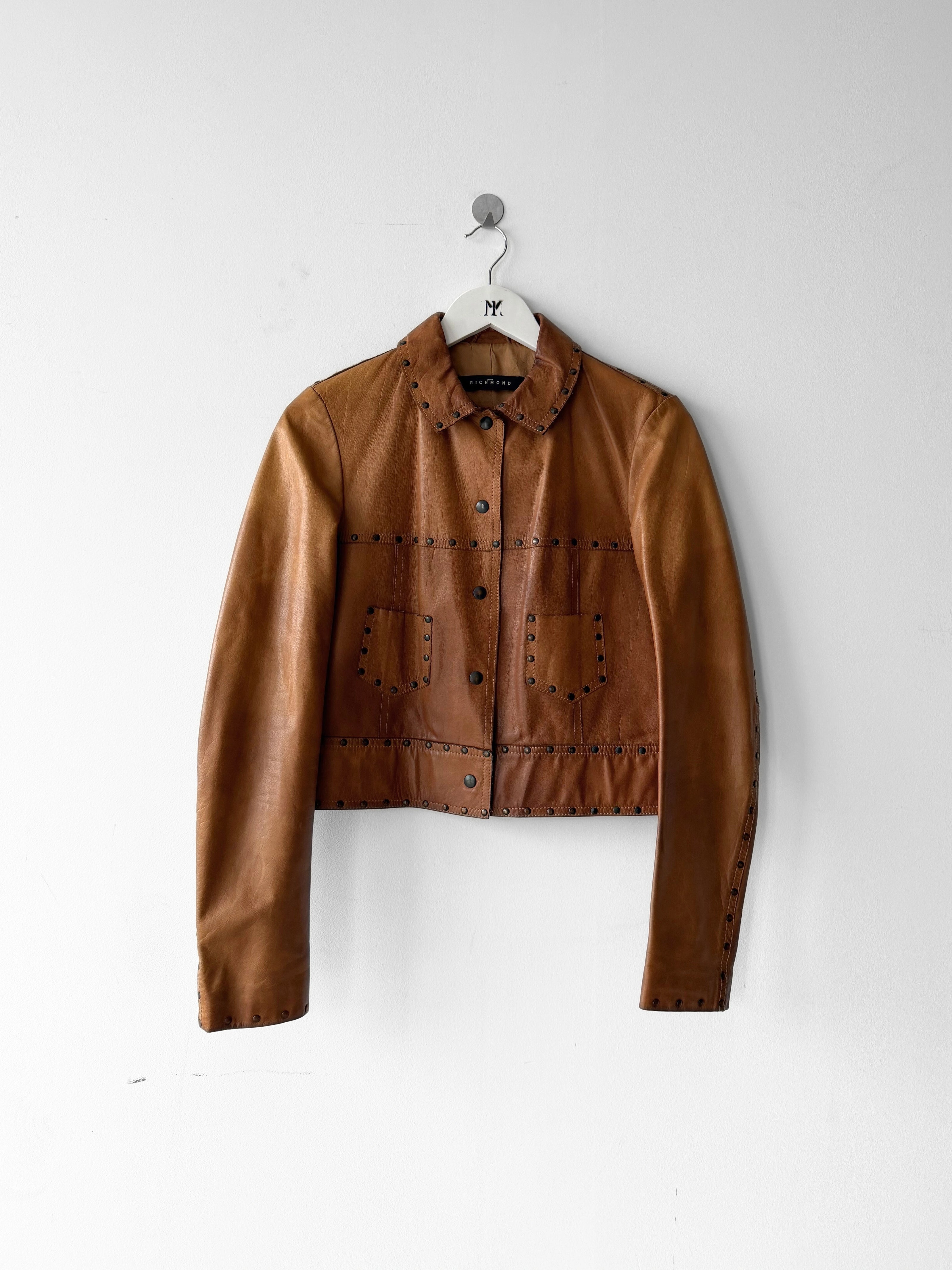 RICHMOND 1990s COW LEATHER CO-ORD SET